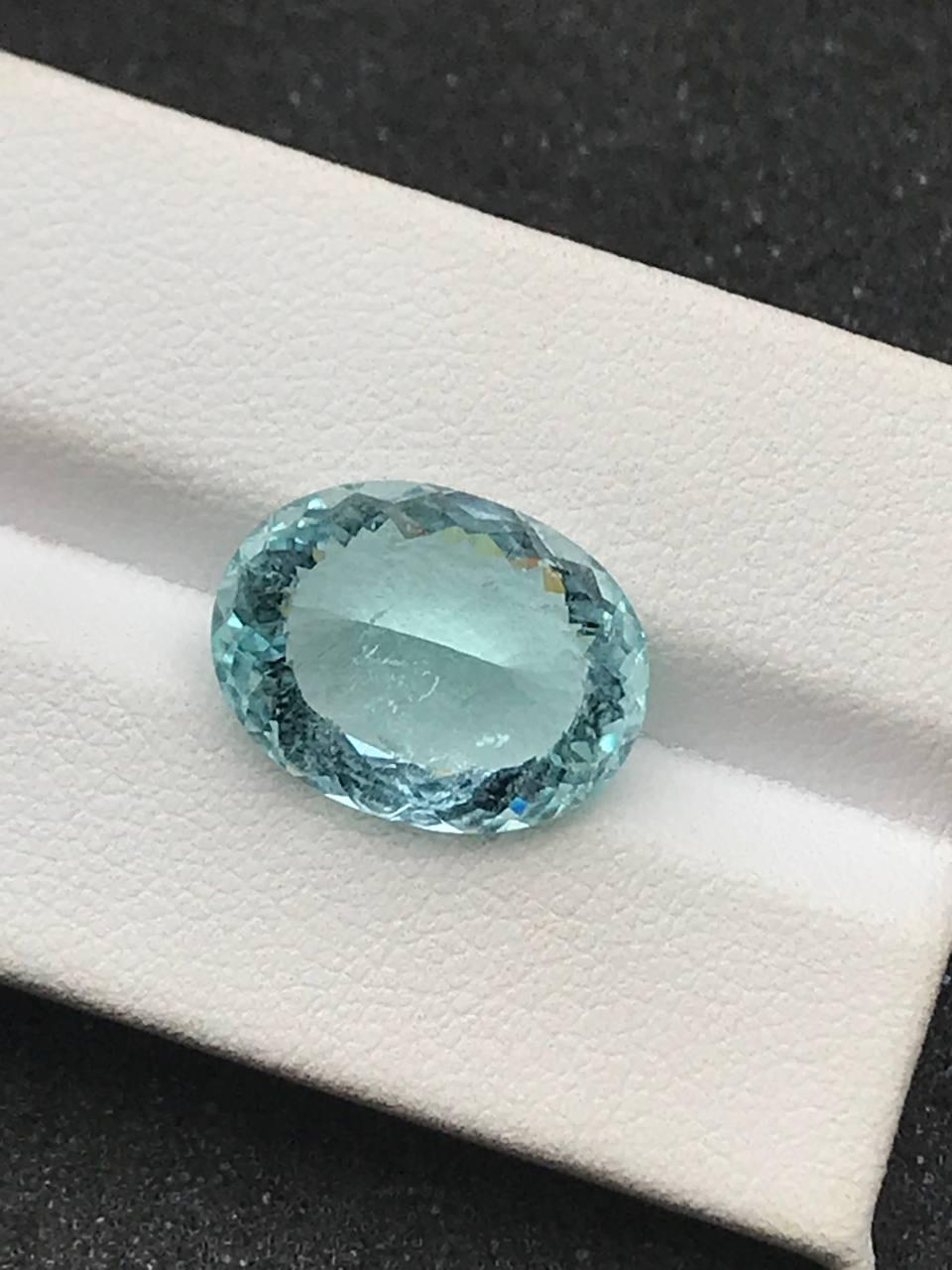 sky blue paraiba tourmaline, 9.91ct oval cut — view 7
