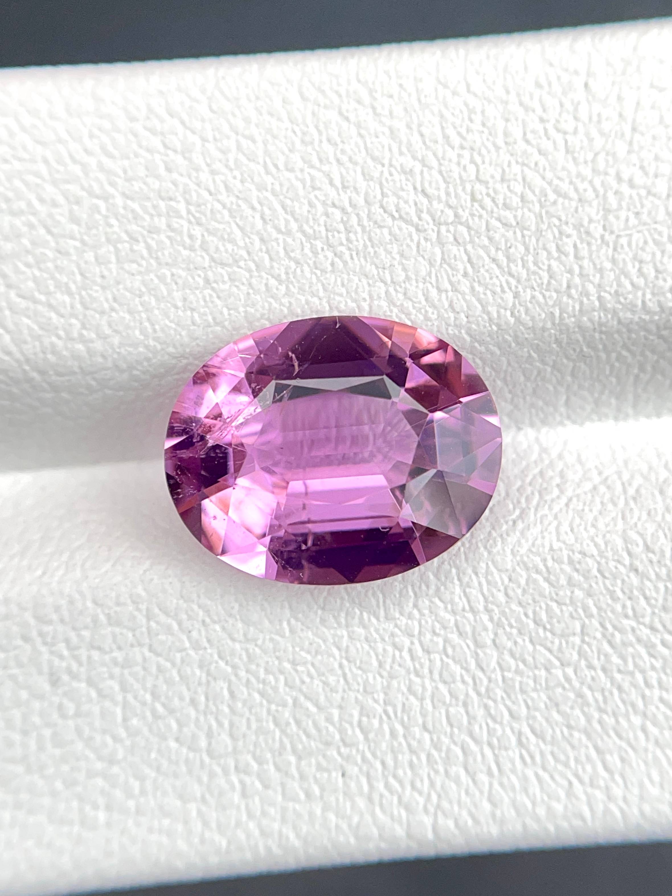 pink cuprian tourmaline, 5.09ct oval cut — view 5