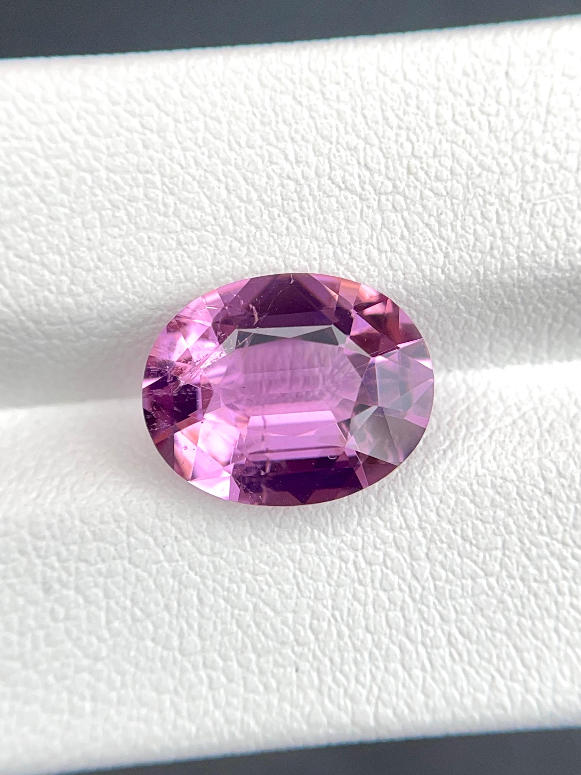 pink cuprian tourmaline, 5.09ct oval cut — view 5