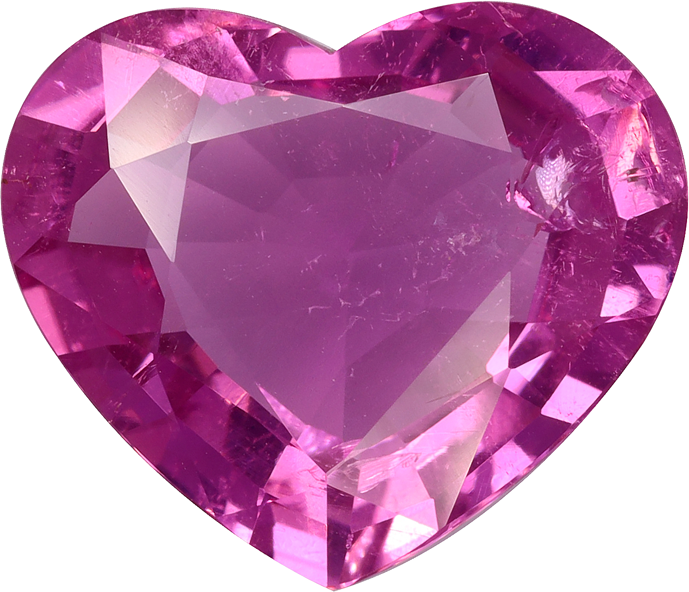 Heart cut cuprian tourmaline, 15.3 by 13.01 mm, shown at actual size