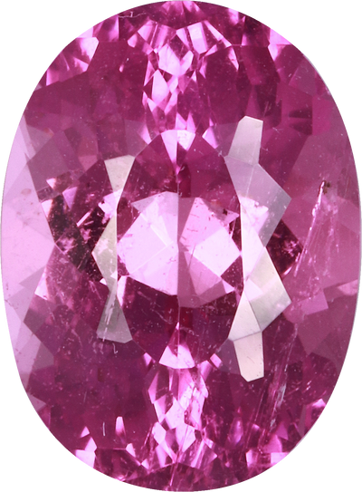 Oval cut cuprian tourmaline, 11.68 by 8.55 mm, shown at actual size