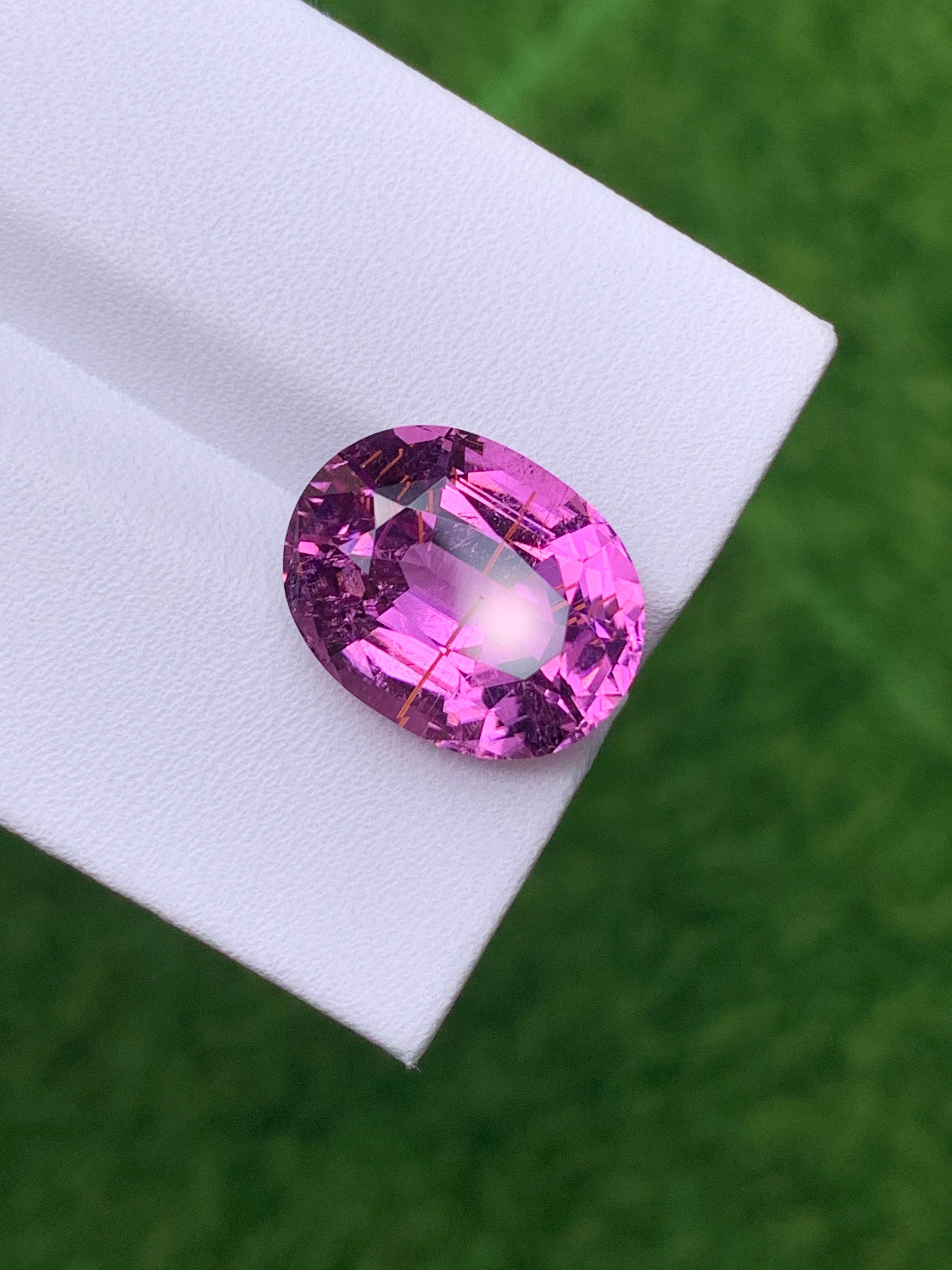 fuscia pink cuprian tourmaline, 8.06ct oval cut — view 5