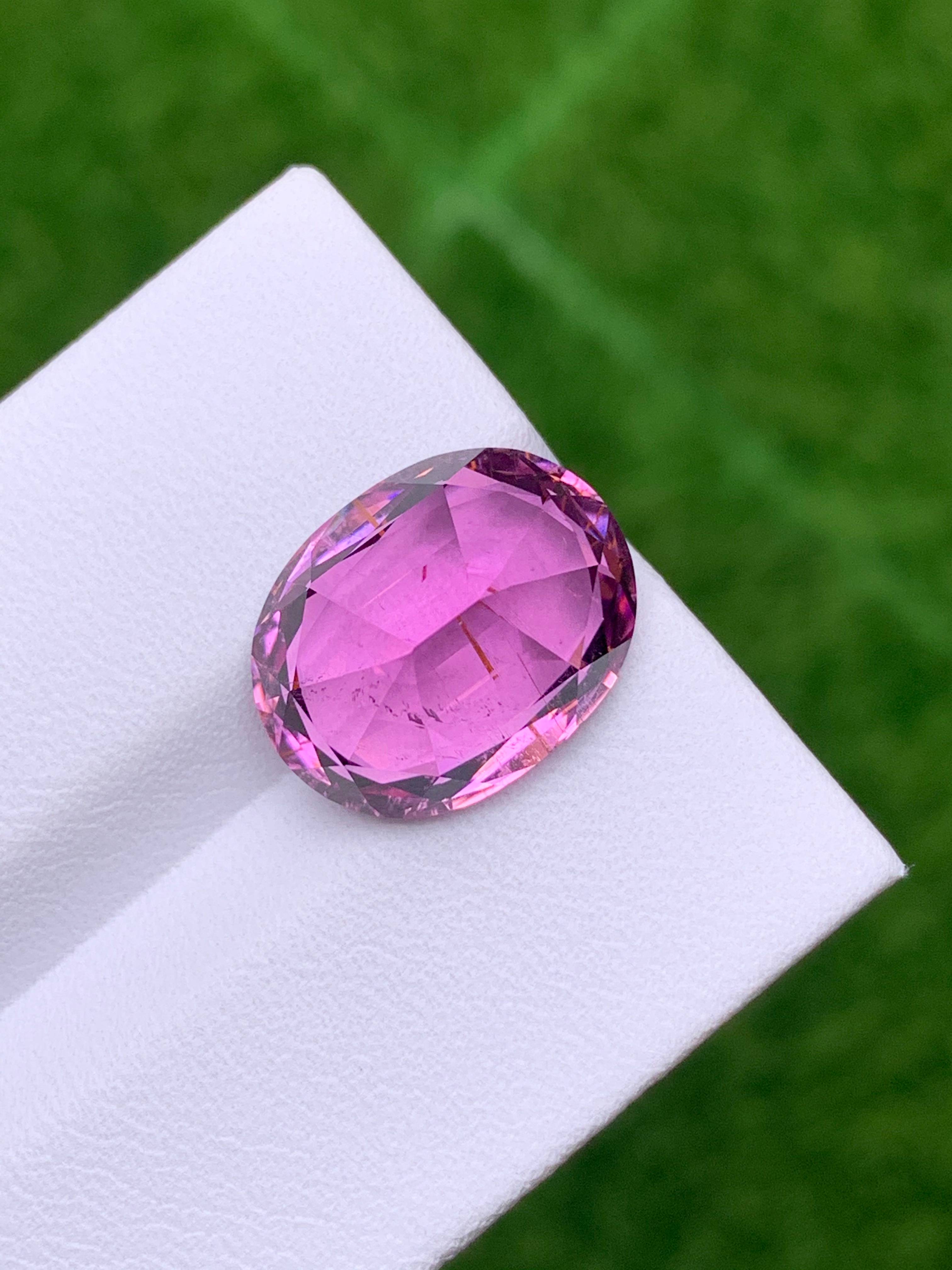 fuscia pink cuprian tourmaline, 8.06ct oval cut — view 6