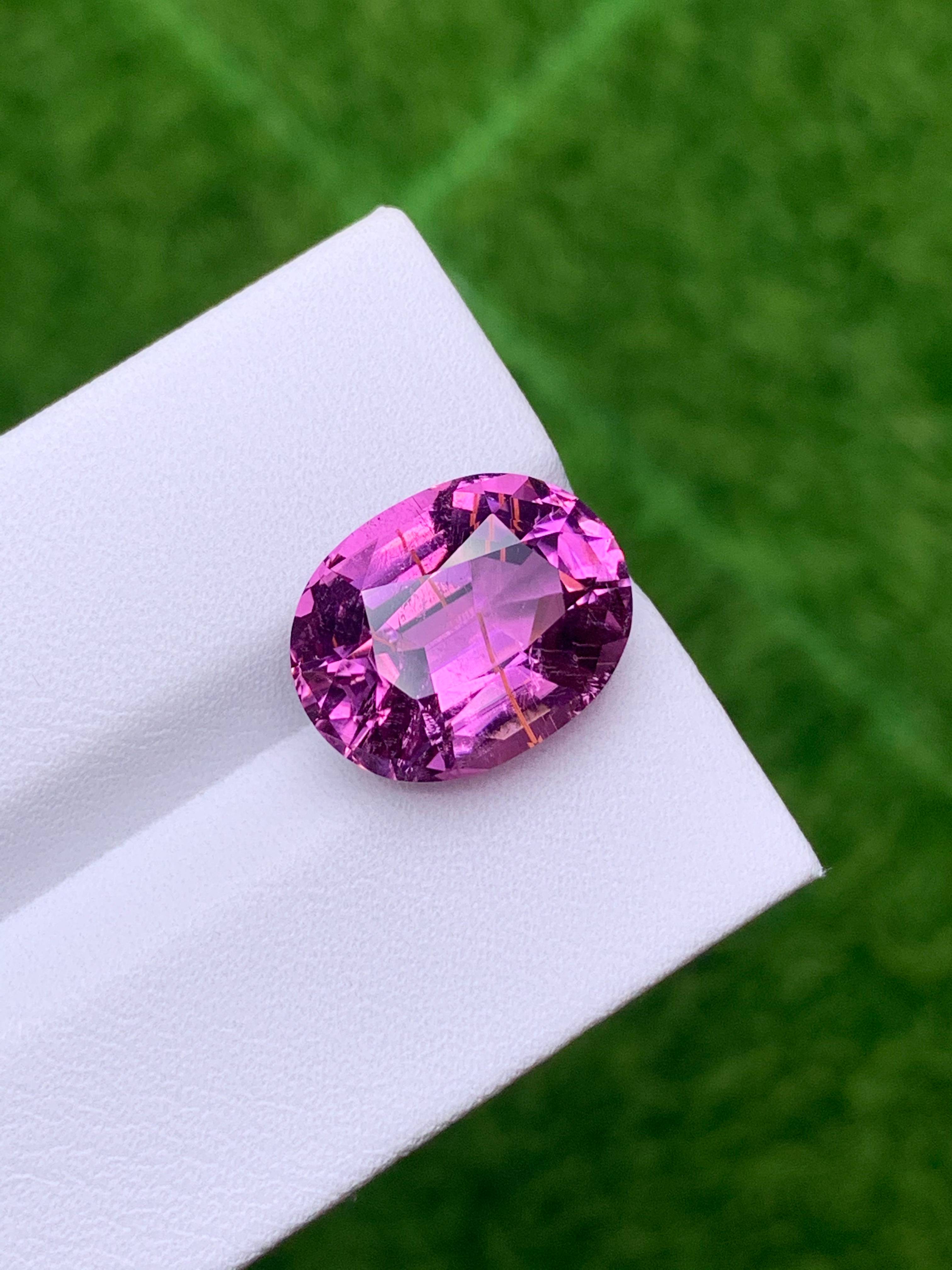 fuscia pink cuprian tourmaline, 8.06ct oval cut — view 7