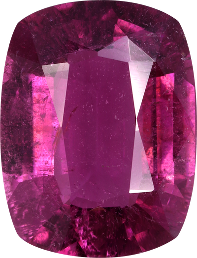 Cushion cut cuprian tourmaline, 16 by 12 mm, shown at actual size