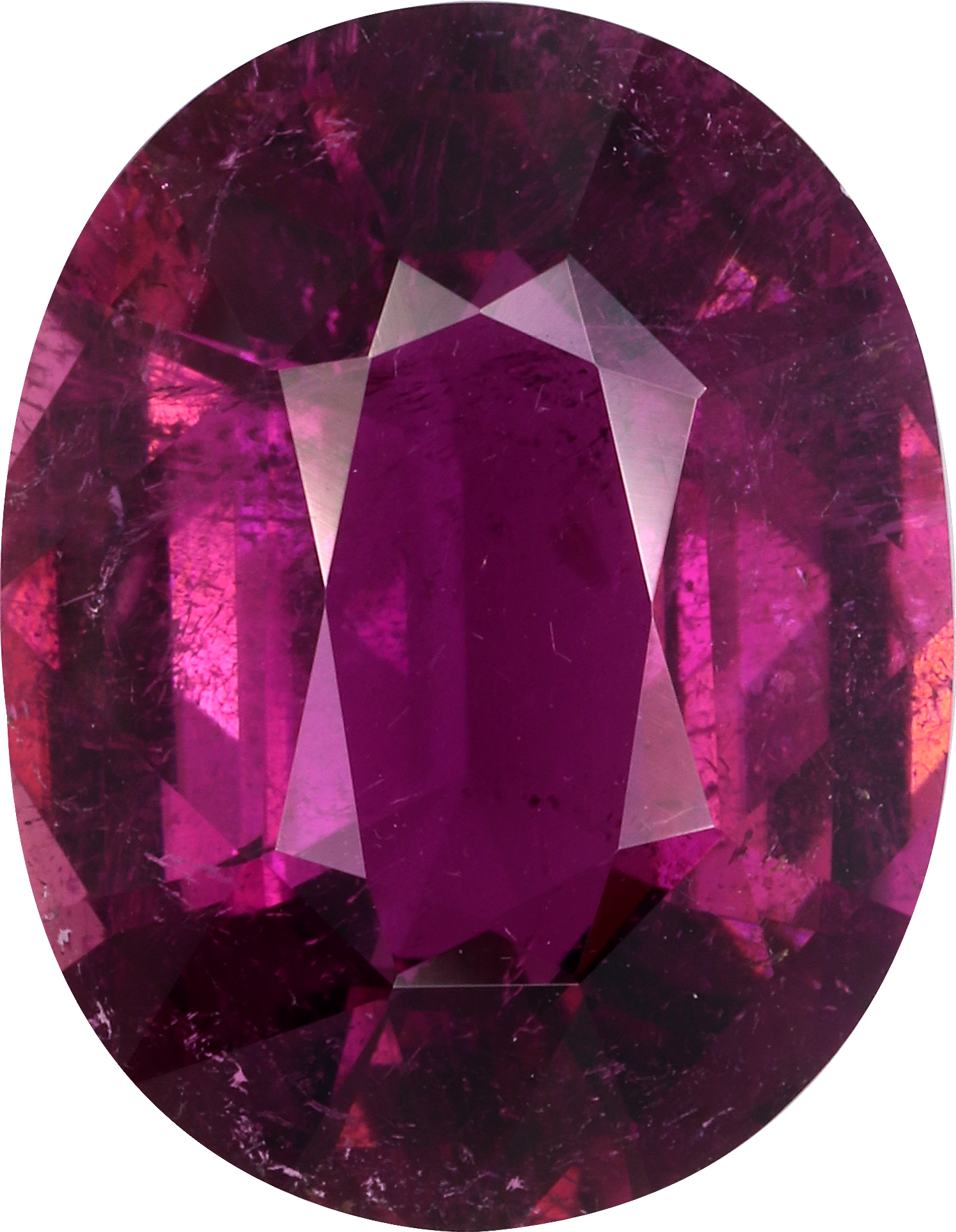 Oval cut cuprian tourmaline, 13.27 by 10.7 mm, shown at actual size
