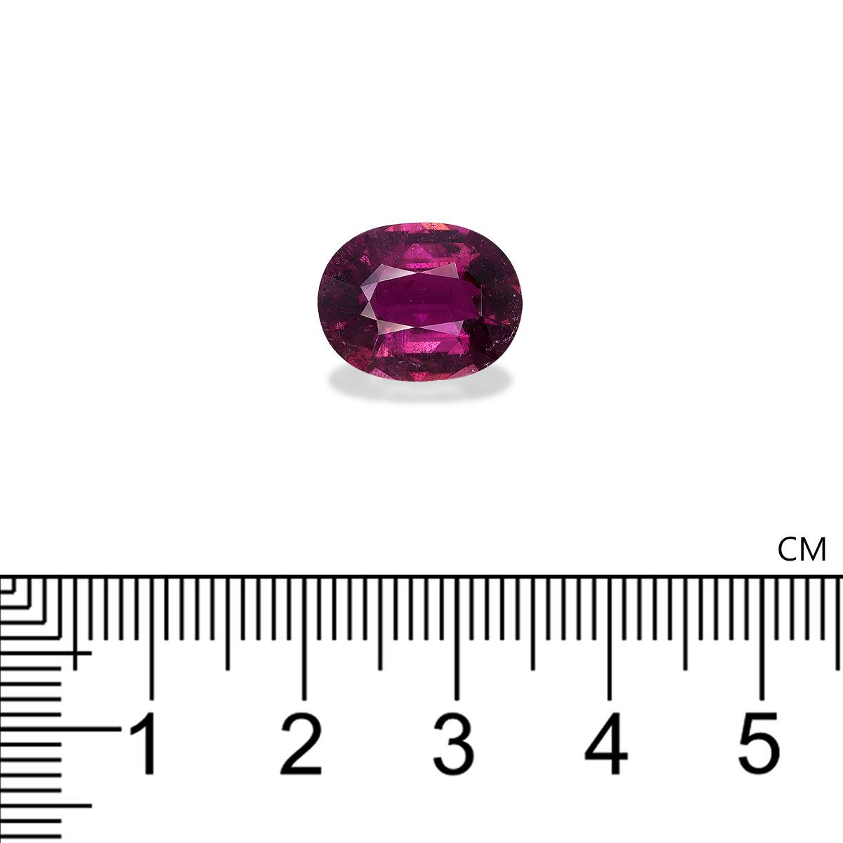 magenta purple cuprian tourmaline, 5.52ct oval cut — view 4