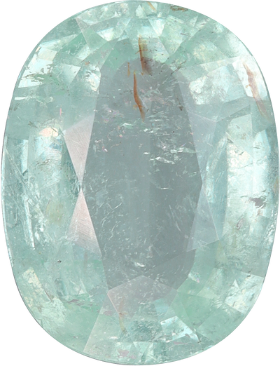 Oval cut paraiba tourmaline, 13.42 by 10.26 mm, shown at actual size