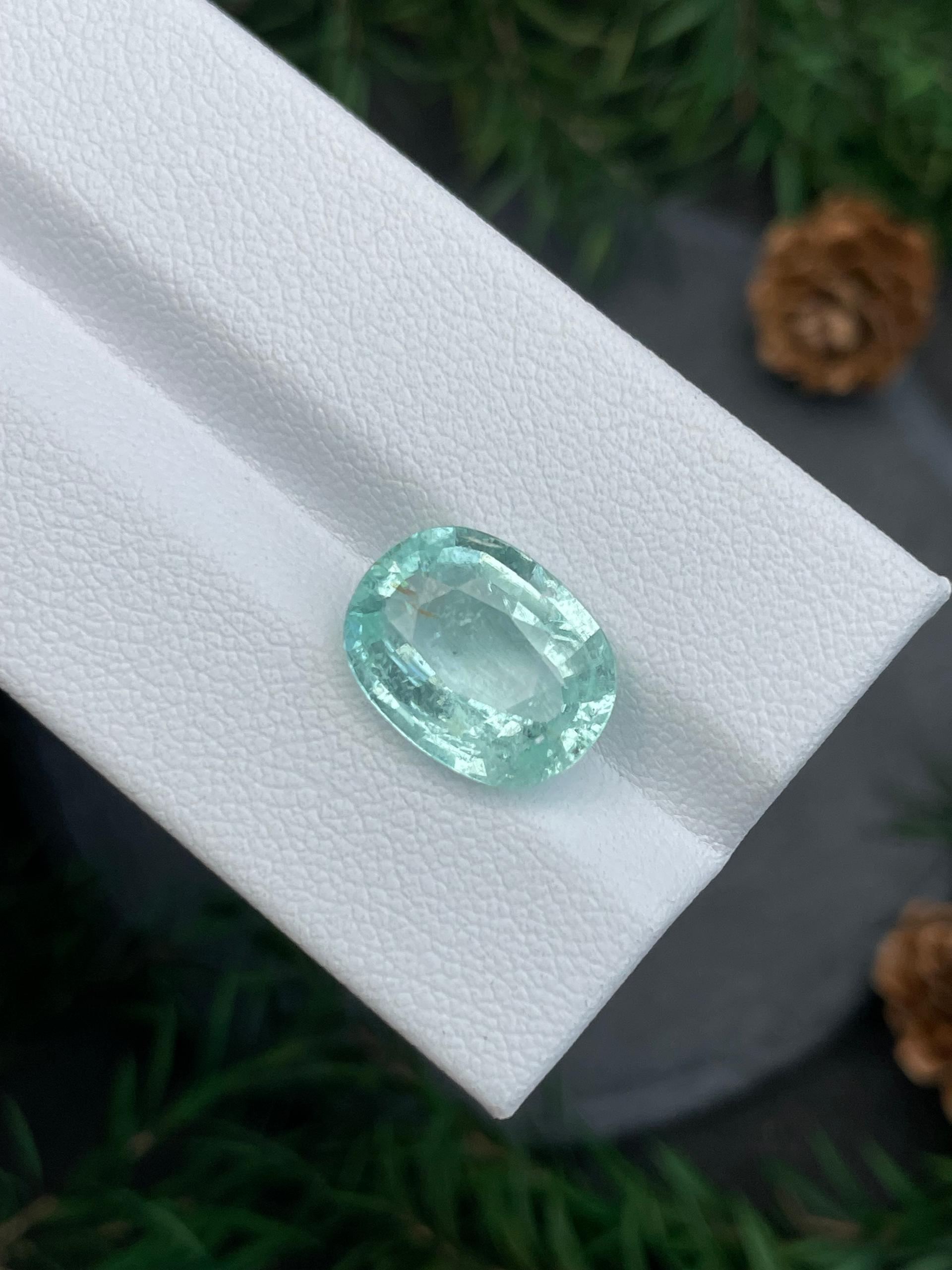 Neon green paraiba tourmaline, 5.01ct oval cut — view 6