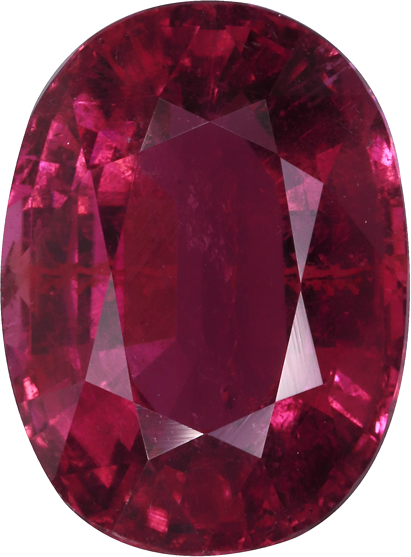 Oval cut cuprian tourmaline, 13.63 by 10.08 mm, shown at actual size