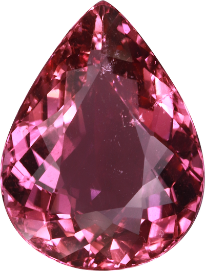 Pear cut cuprian tourmaline, 14.29 by 10.82 mm, shown at actual size