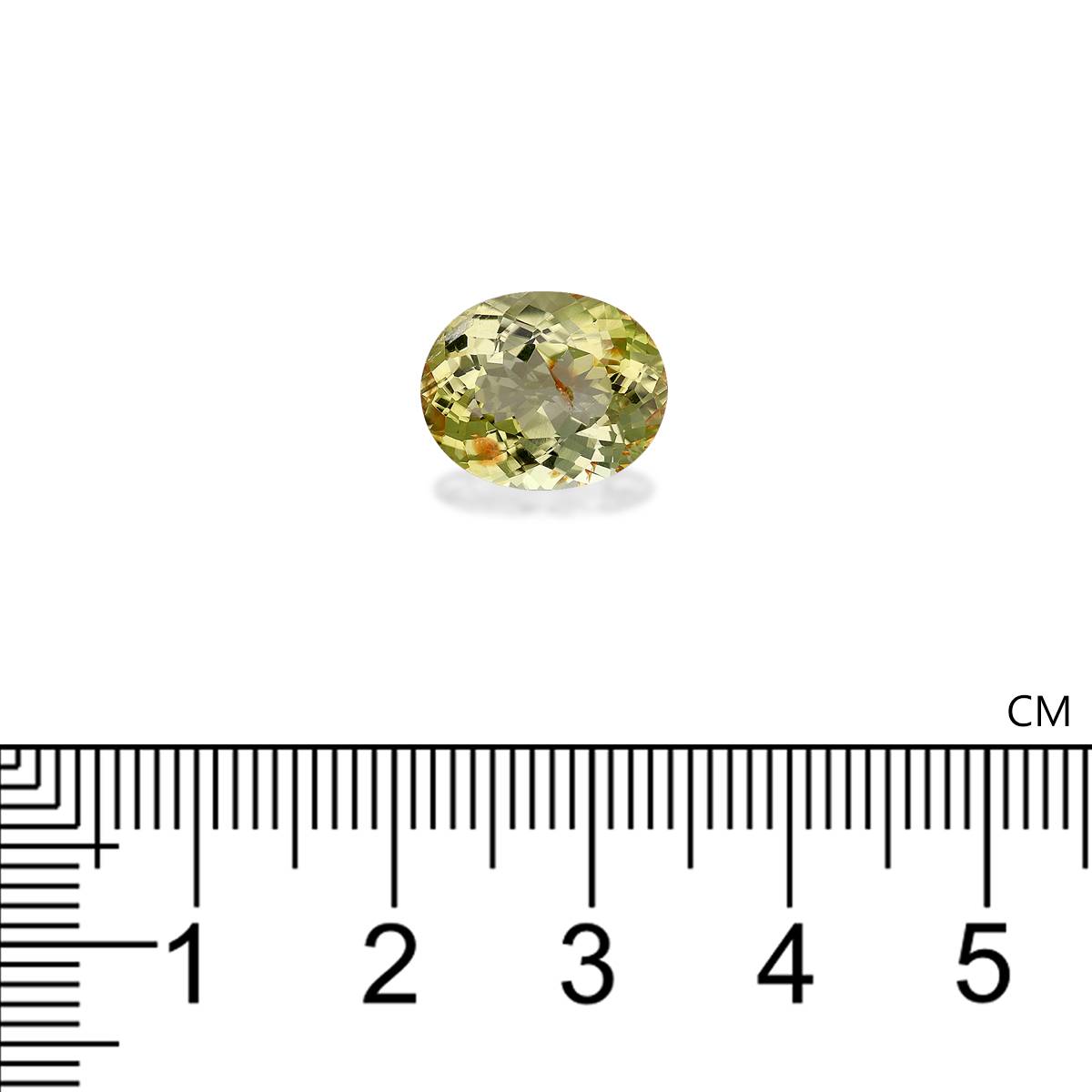 lime green cuprian tourmaline, 5.23ct oval cut — view 4