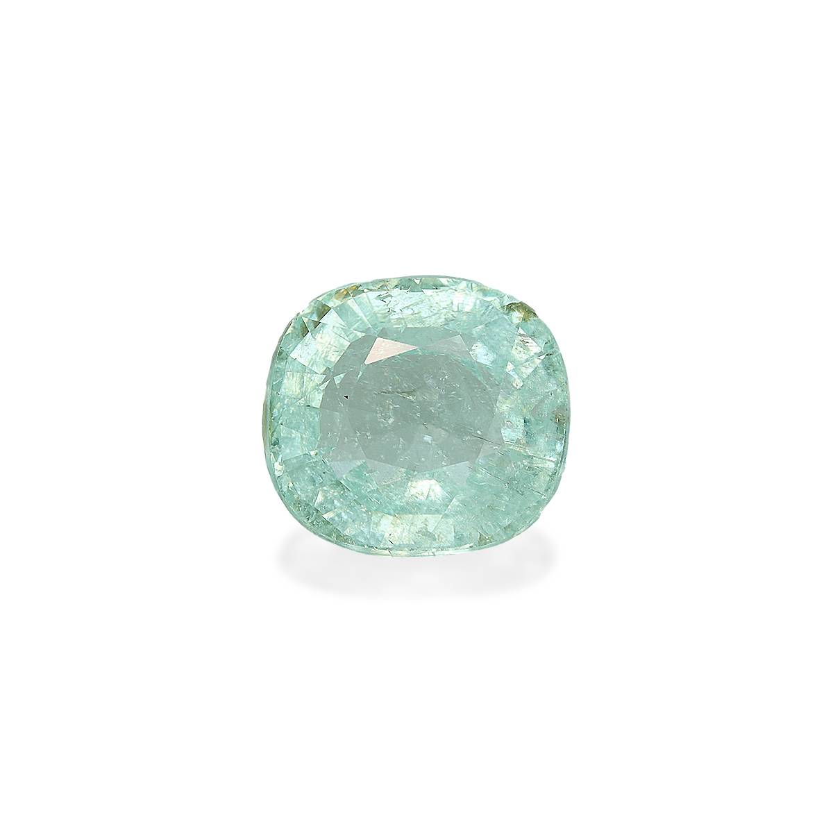Neon green cuprian tourmaline, 7.5ct cushion cut — main view