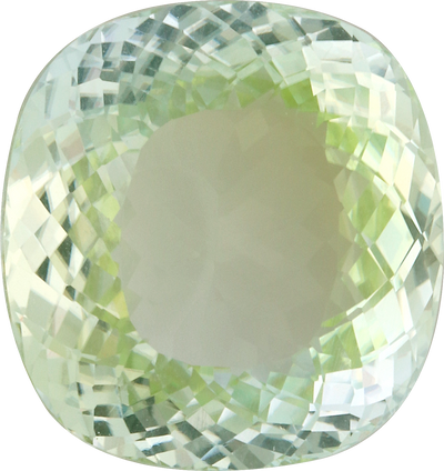 Cushion cut cuprian tourmaline, 15.57 by 12.46 mm, shown at actual size