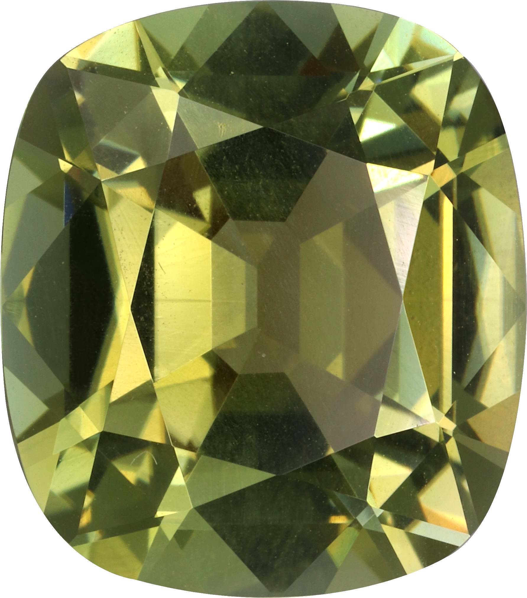Cushion cut cuprian tourmaline, 16.14 by 14.25 mm, shown at actual size