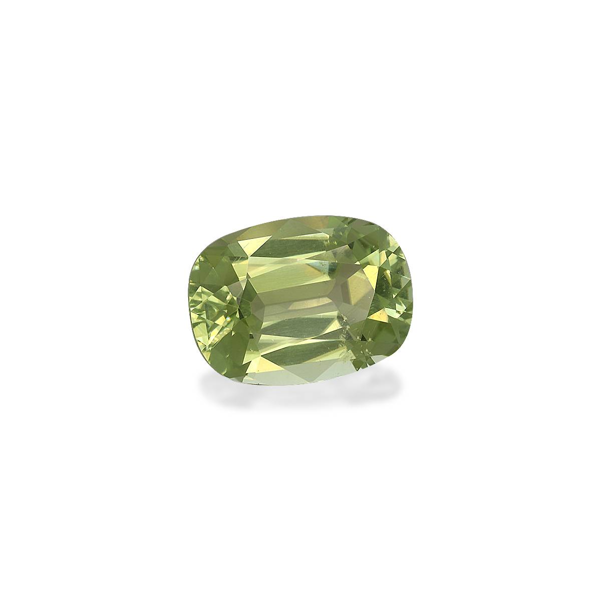 lime green cuprian tourmaline, 6.14ct cushion cut — view 3