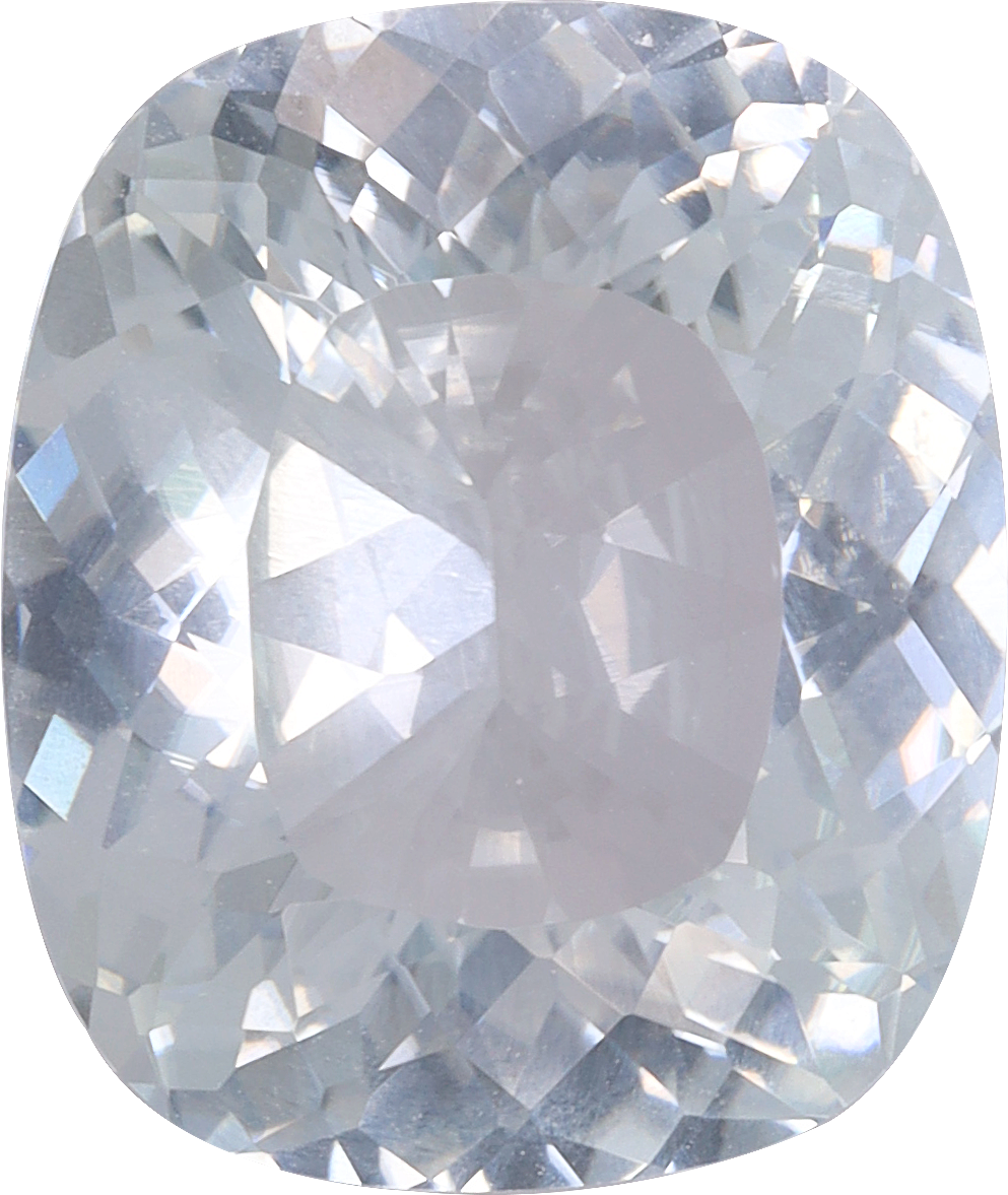 Cushion cut cuprian tourmaline, 11.72 by 9.9 mm, shown at actual size