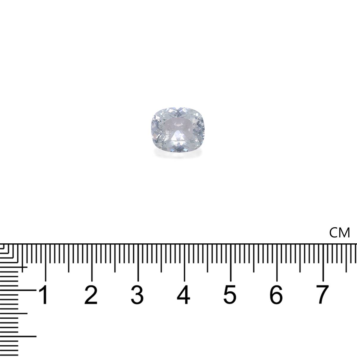 white cuprian tourmaline, 4.67ct cushion cut — view 4