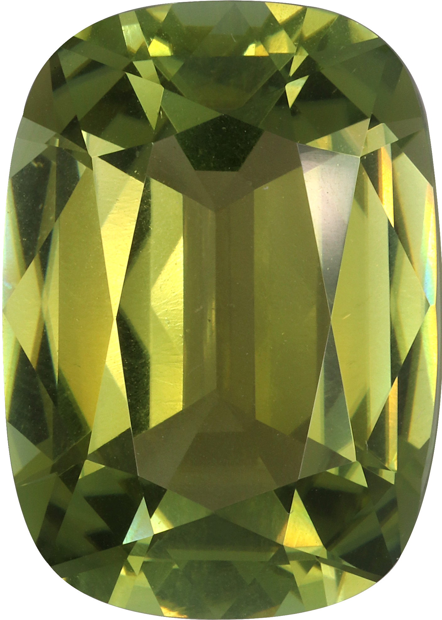 Cushion cut cuprian tourmaline, 21.29 by 15.24 mm, shown at actual size