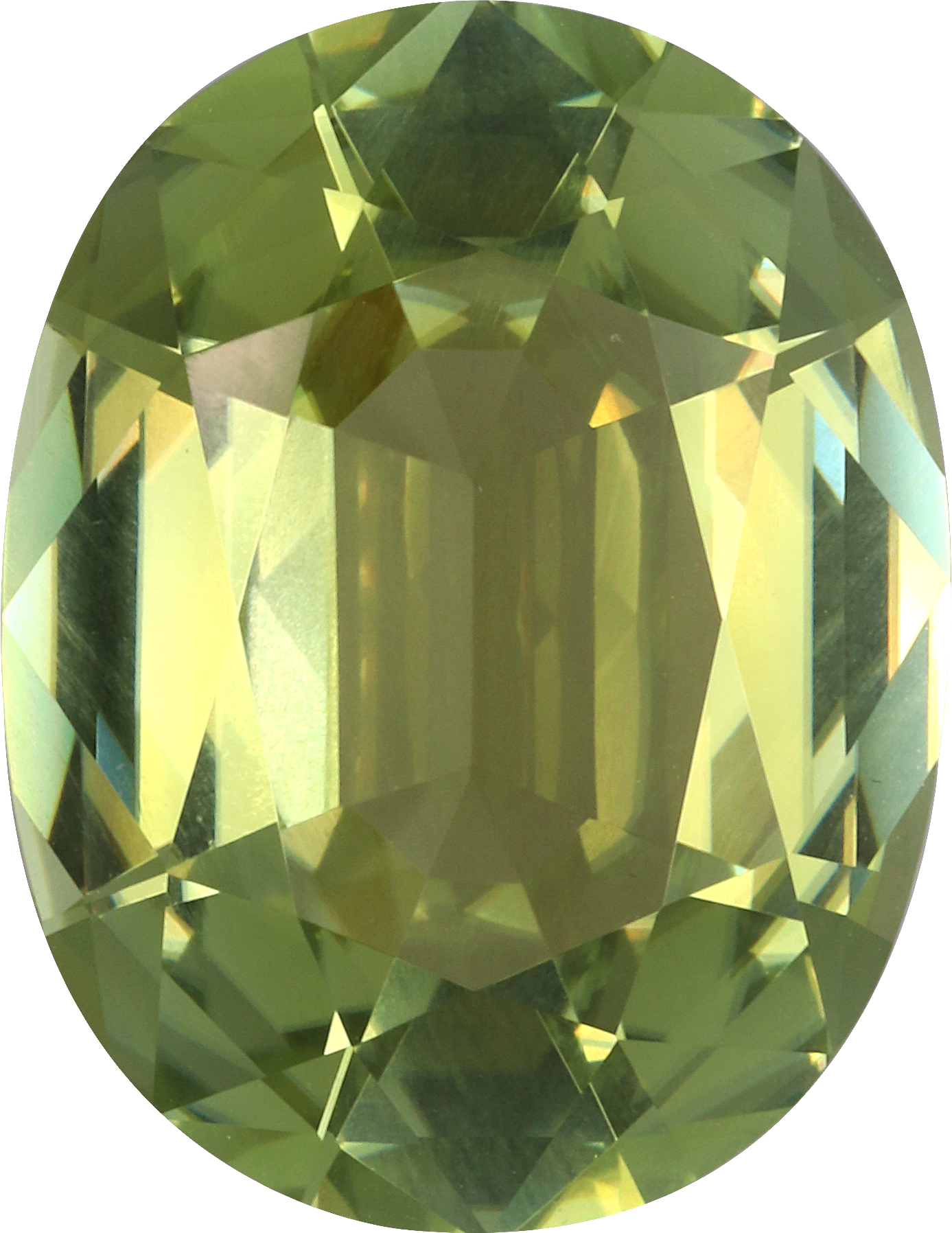 Oval cut cuprian tourmaline, 19.57 by 15.05 mm, shown at actual size