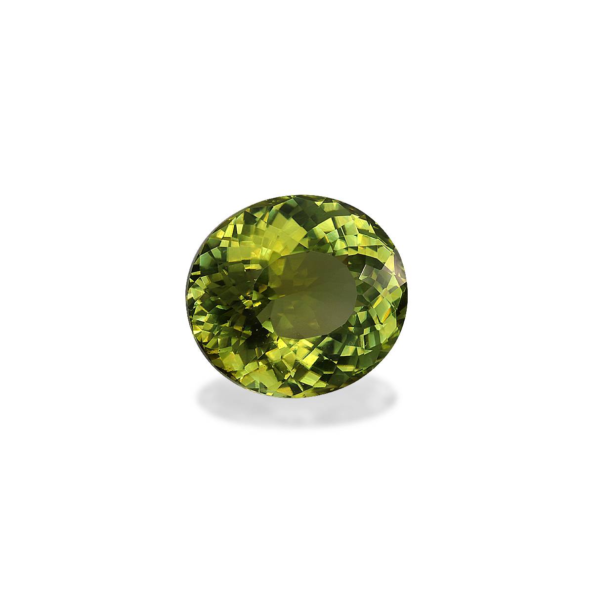 lime green cuprian tourmaline, 14.35ct oval cut — view 3