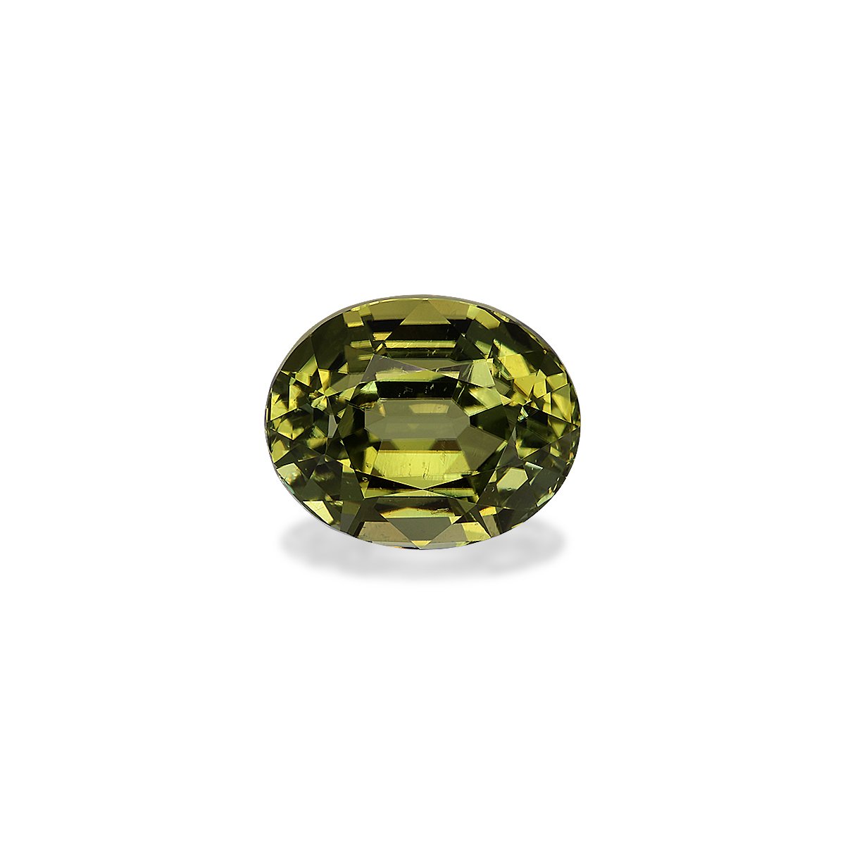 lime green cuprian tourmaline, 11.06ct oval cut — main view