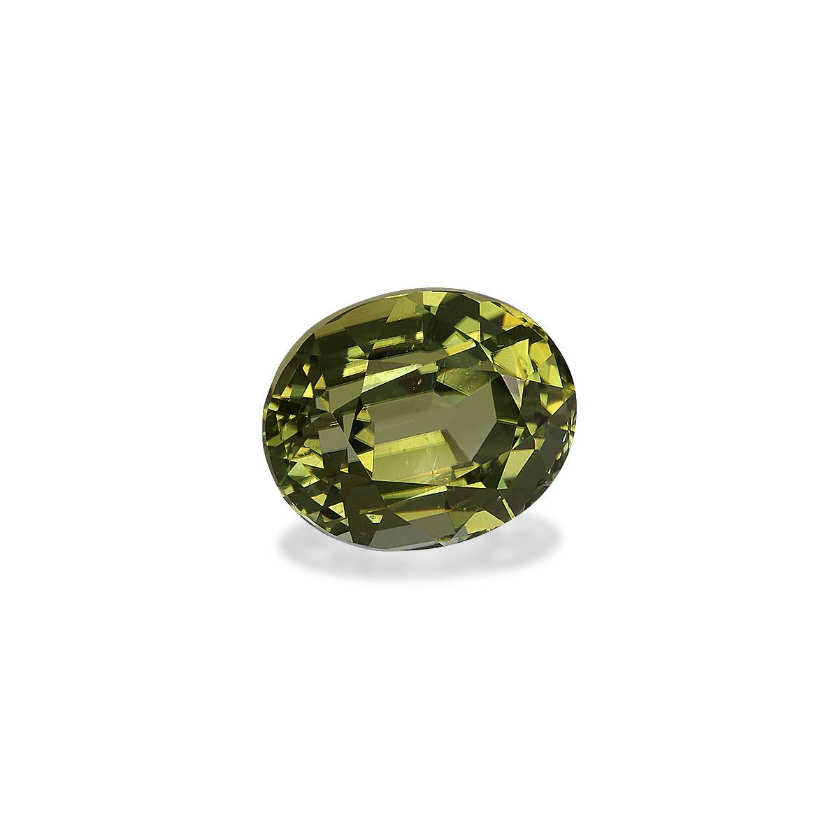 lime green cuprian tourmaline, 11.06ct oval cut — view 3