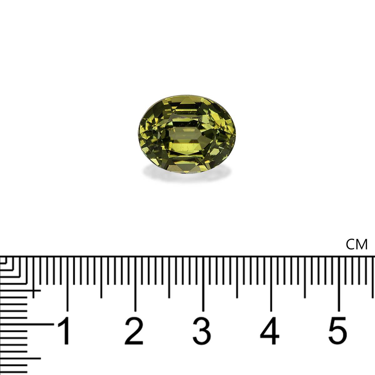 lime green cuprian tourmaline, 11.06ct oval cut — view 4