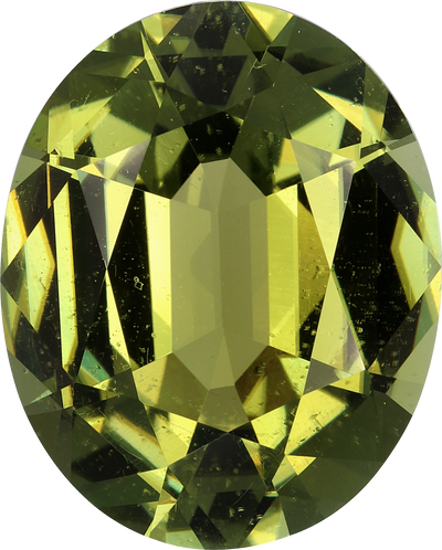 Oval cut cuprian tourmaline, 20.61 by 16.59 mm, shown at actual size