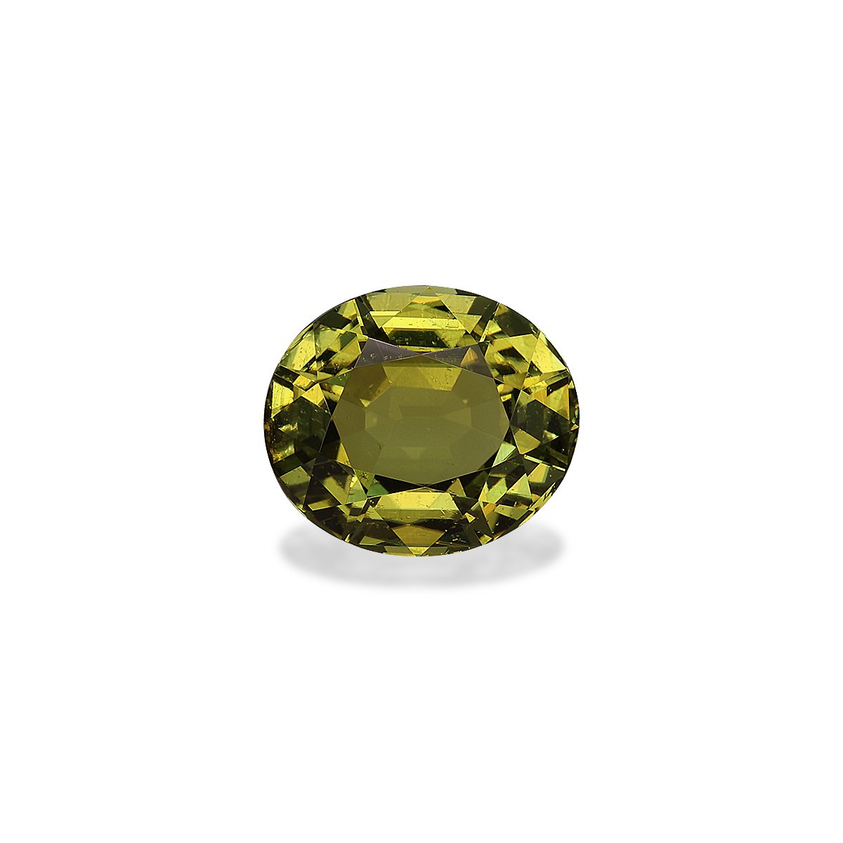 lime green cuprian tourmaline, 7.79ct oval cut — main view