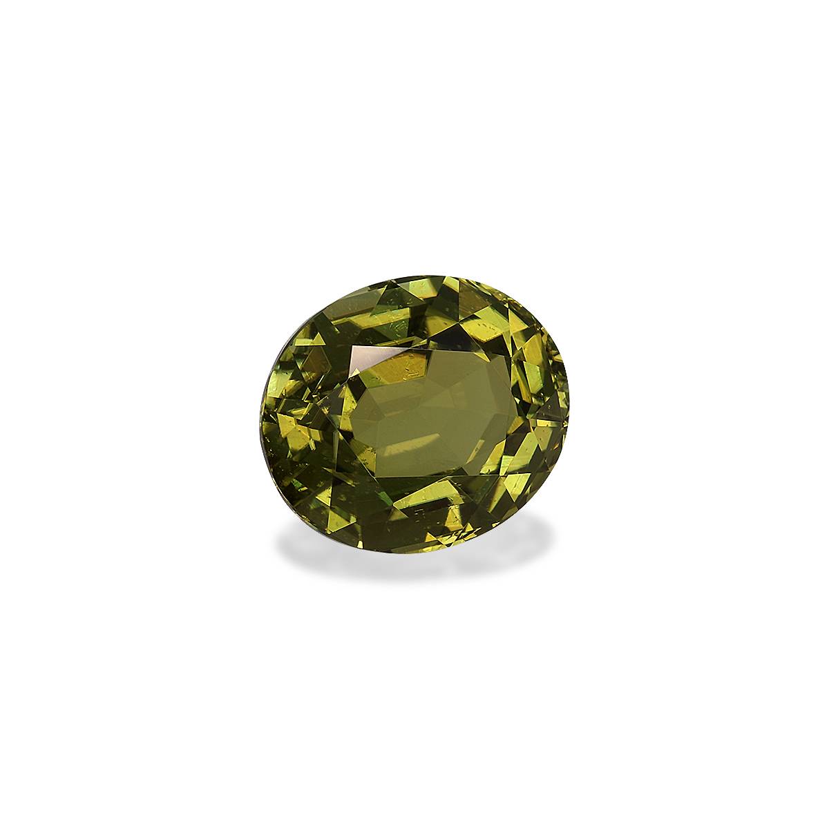 lime green cuprian tourmaline, 7.79ct oval cut — view 3