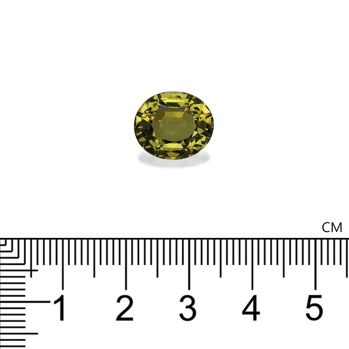 lime green cuprian tourmaline, 7.79ct oval cut — view 4