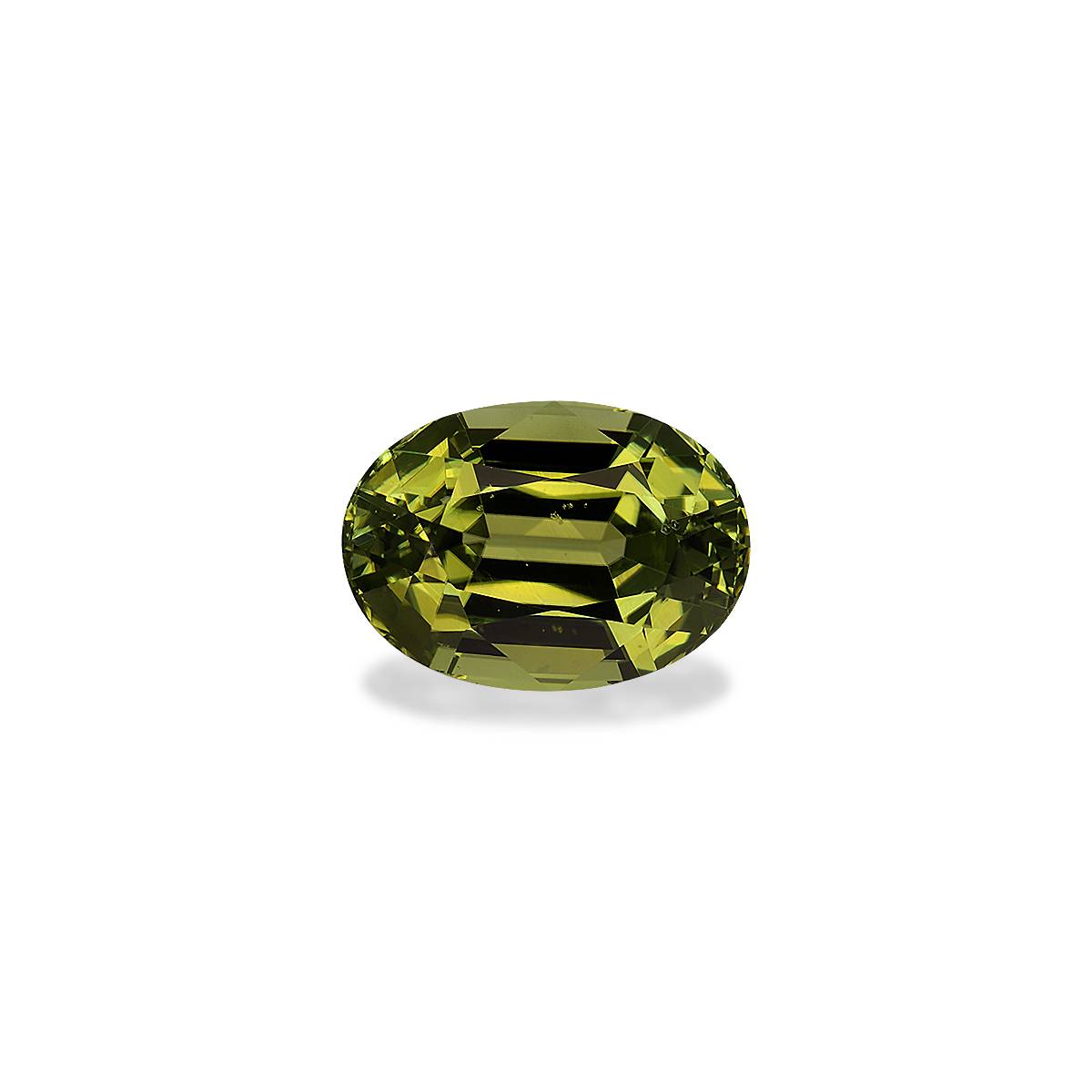 pistachio green cuprian tourmaline, 10.95ct oval cut — main view
