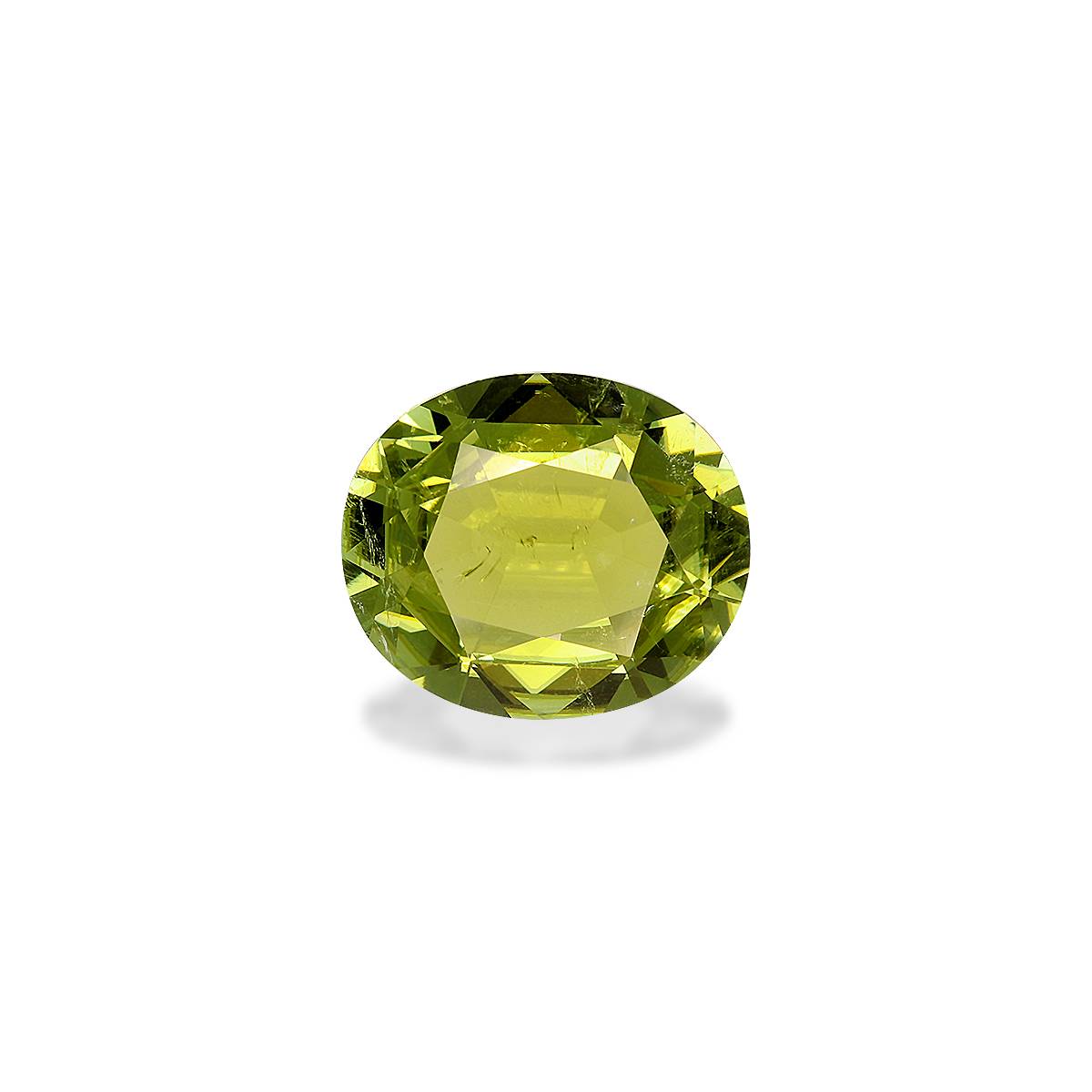 olive green cuprian tourmaline, 8.82ct oval cut — main view