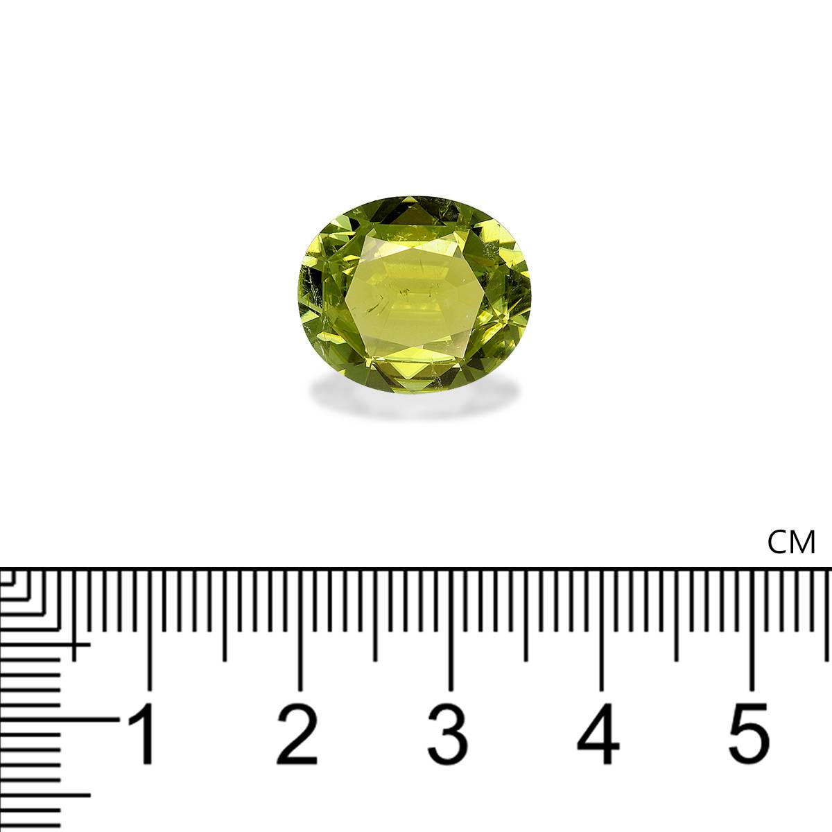 olive green cuprian tourmaline, 8.82ct oval cut — view 4