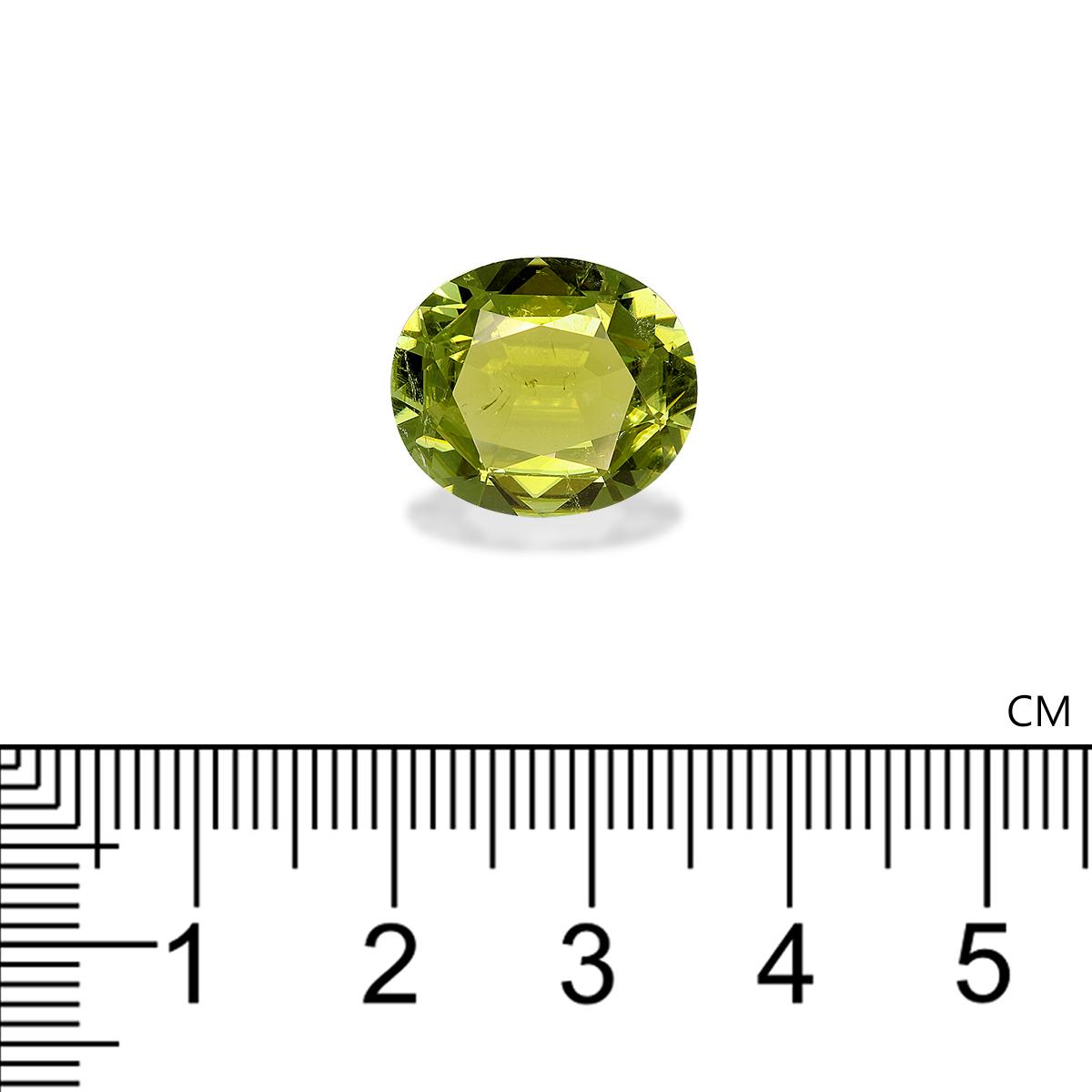 olive green cuprian tourmaline, 8.82ct oval cut — view 4