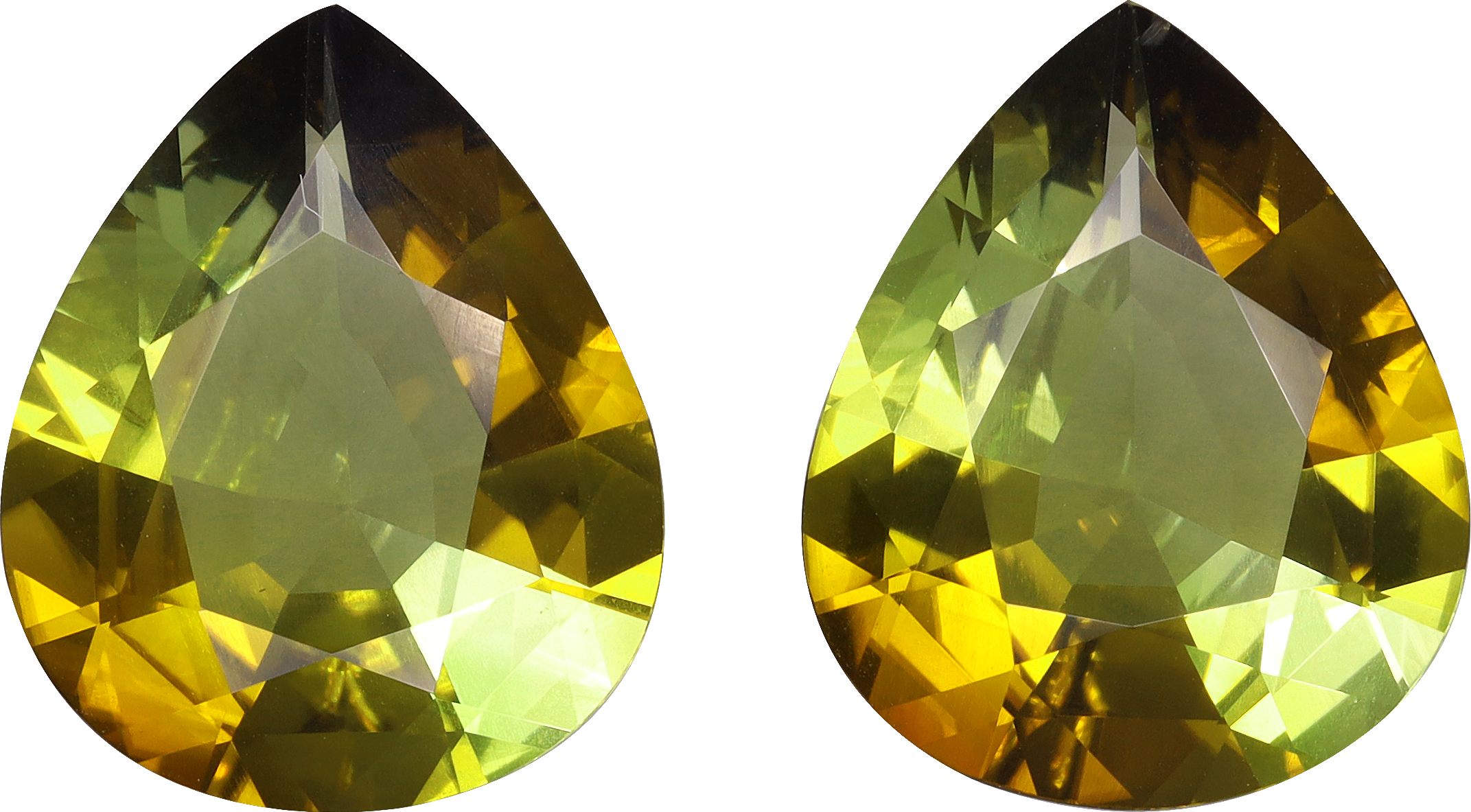 Pear cut cuprian tourmaline, 14.6 by 11.98 mm, shown at actual size