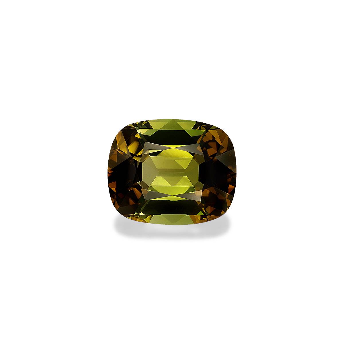 forest green cuprian tourmaline, 6.02ct cushion cut — main view