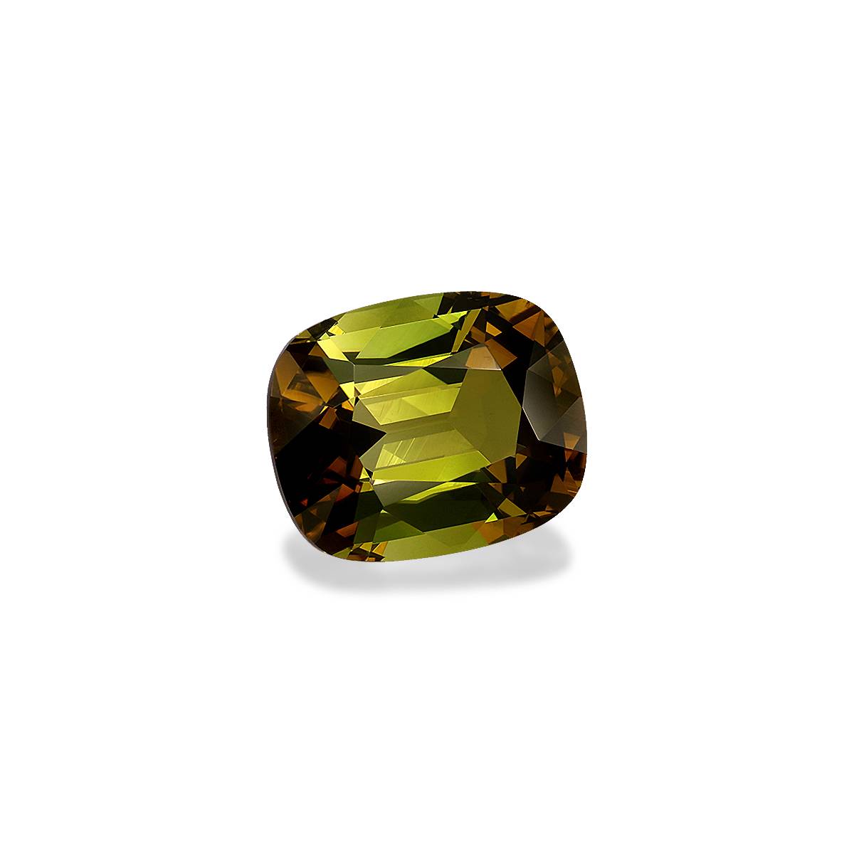 forest green cuprian tourmaline, 6.02ct cushion cut — view 3