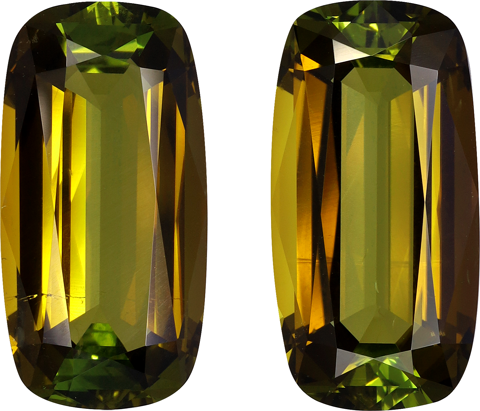 Cushion cut cuprian tourmaline, 19.1 by 9.78 mm, shown at actual size