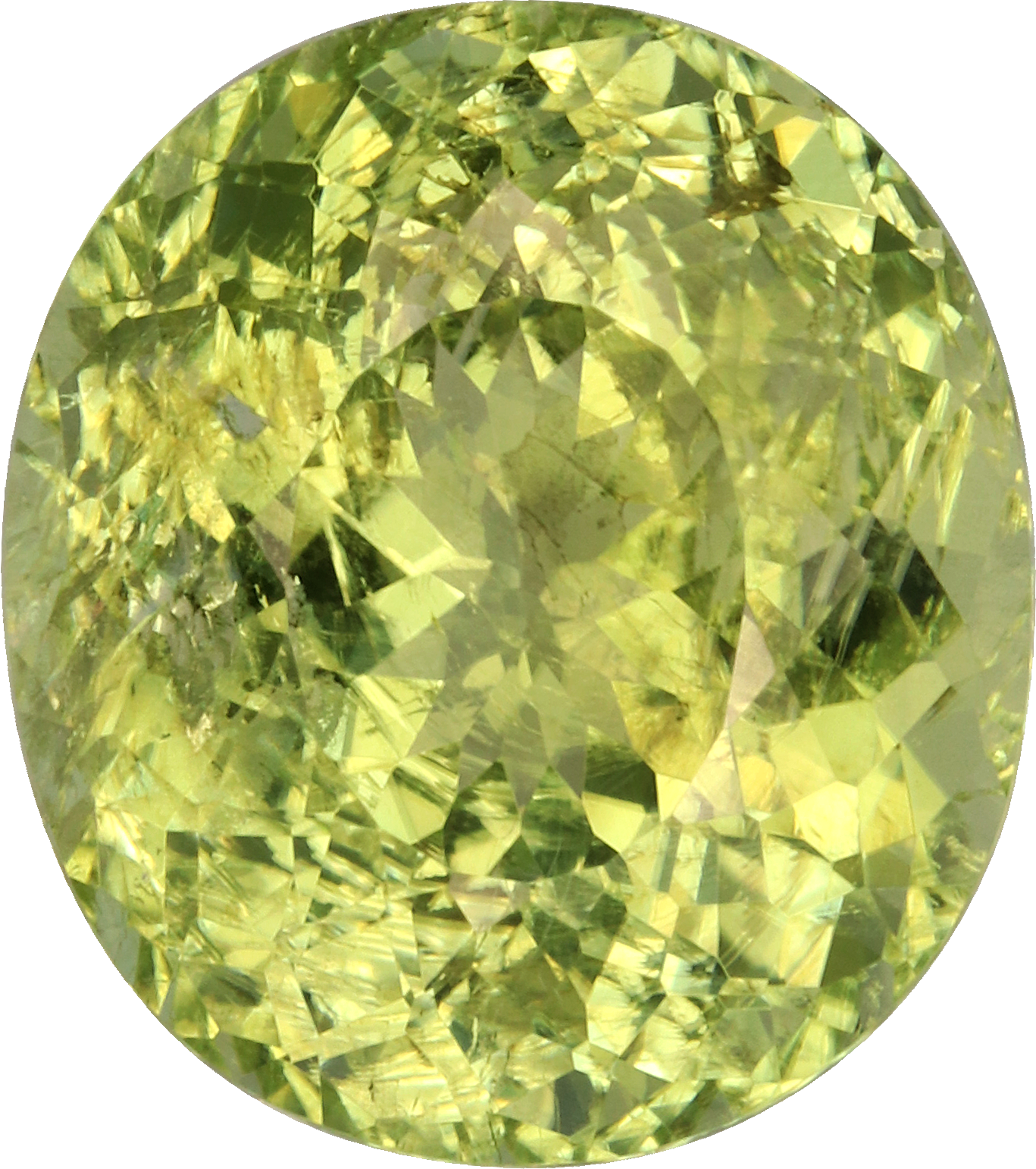 Oval cut cuprian tourmaline, 11.26 by 10.05 mm, shown at actual size