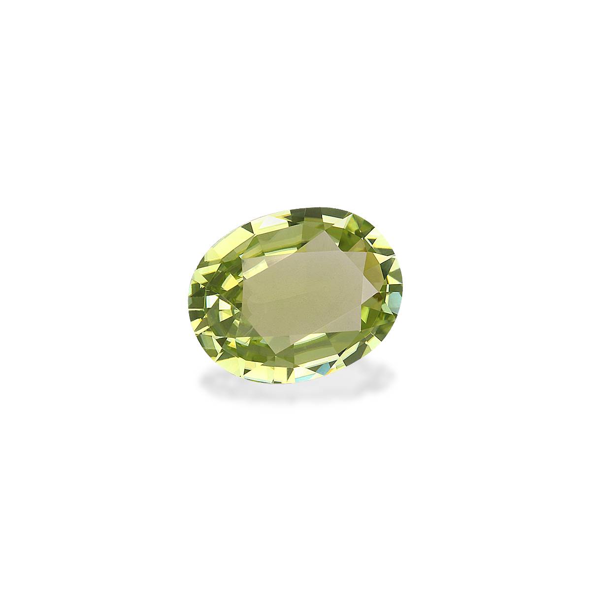 lime green cuprian tourmaline, 1.87ct oval cut — view 3