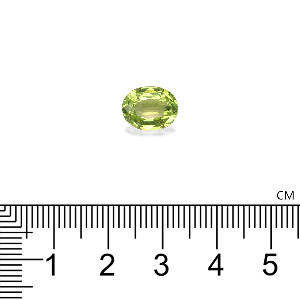 lime green cuprian tourmaline, 2.54ct oval cut — view 4