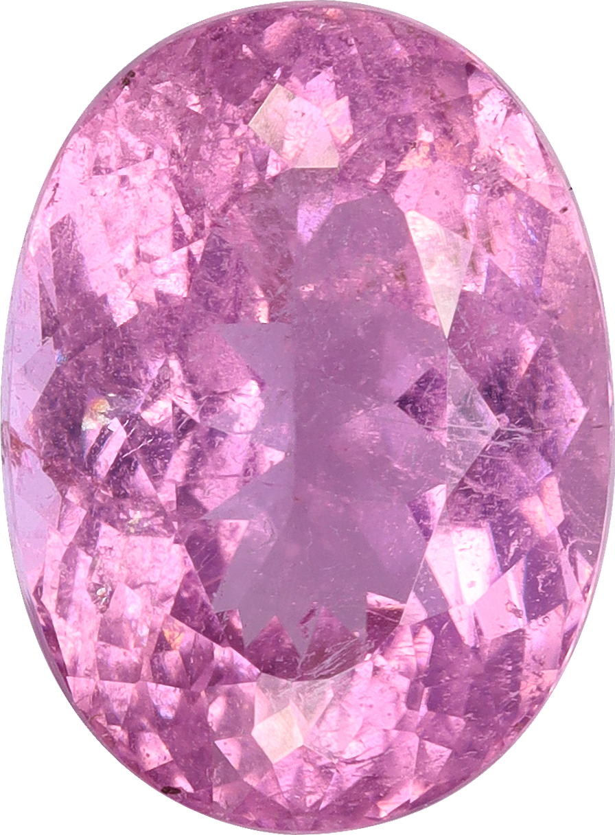 Oval cut cuprian tourmaline, 12.24 by 9.05 mm, shown at actual size