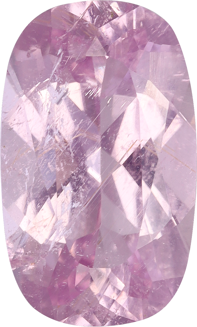 Cushion cut cuprian tourmaline, 12.43 by 7.58 mm, shown at actual size