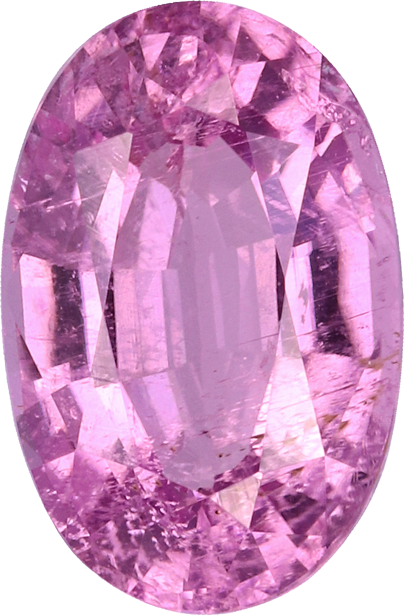 Oval cut cuprian tourmaline, 8.71 by 5.76 mm, shown at actual size