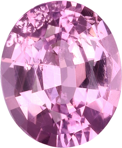 Oval cut cuprian tourmaline, 7.38 by 6.04 mm, shown at actual size