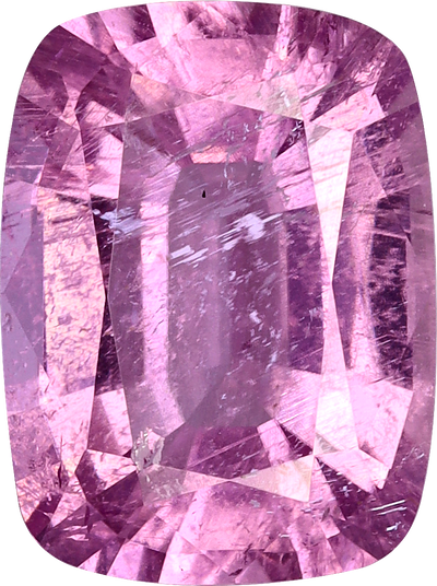 Cushion cut cuprian tourmaline, 9.45 by 7.04 mm, shown at actual size