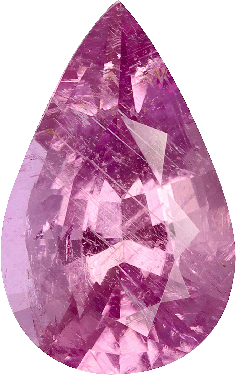 Pear cut cuprian tourmaline, 11.96 by 7.57 mm, shown at actual size