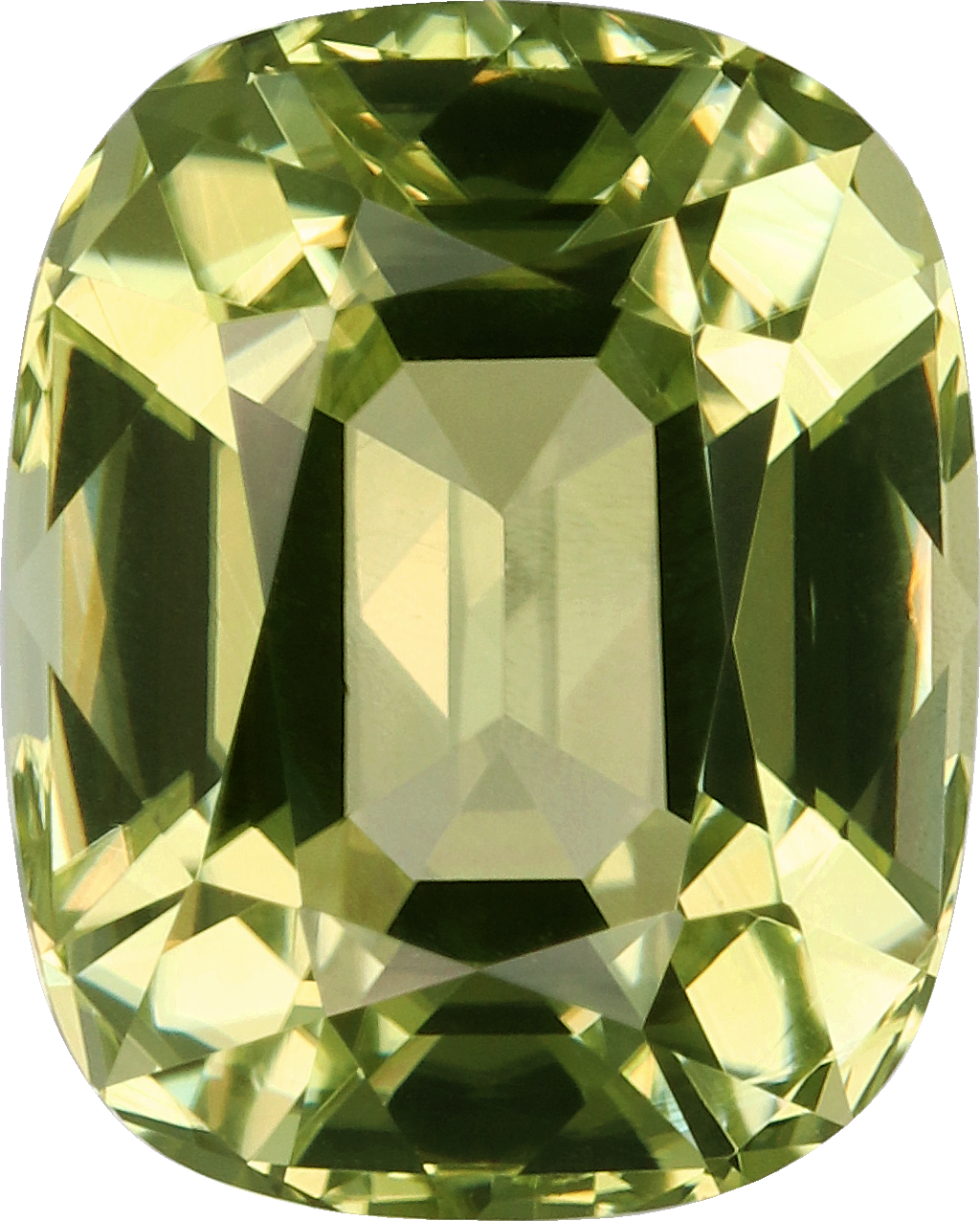 Cushion cut cuprian tourmaline, 10.1 by 8.07 mm, shown at actual size